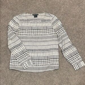 Armani Exchange Black and White Grid Top, size S
